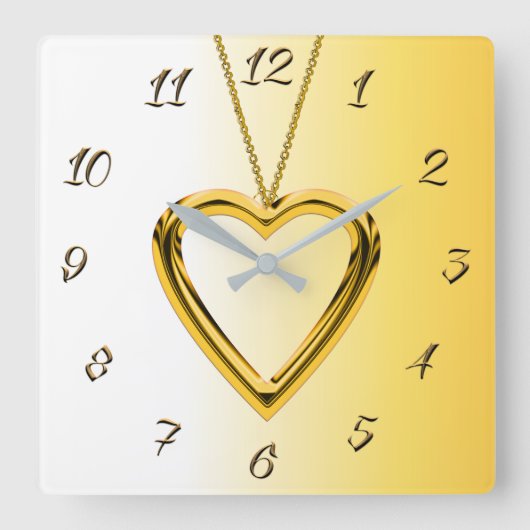 Schmuck Quadratische Wanduhr (Vorderseite)
