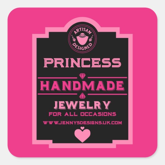 Schmuck Quadratischer Aufkleber (Vorderseite)