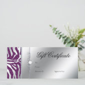 Schmuck Rack Card Zebra Lila Sparkle Silver (Stehend Vorderseite)