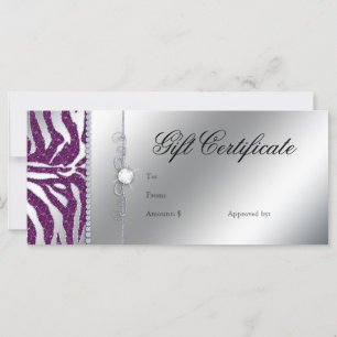 Schmuck Rack Card Zebra Lila Sparkle Silver