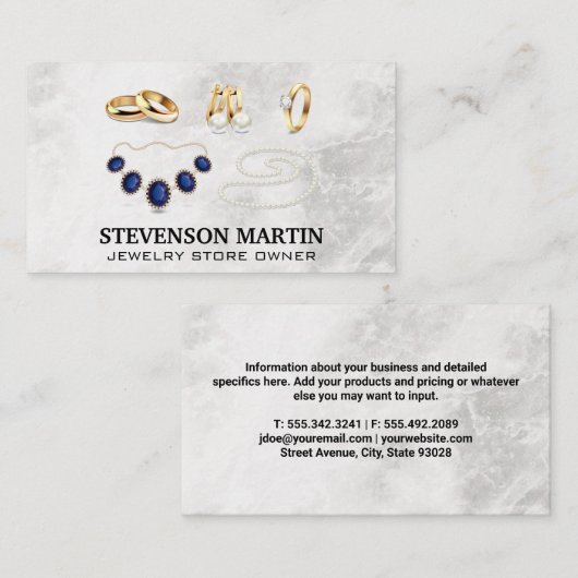 Schmuck | Rings Necklaces Gold Visitenkarte (Vorne/Hinten)