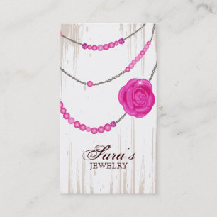 Schmuck-Rosen-Halsketten-Brown-Rosa Visitenkarte