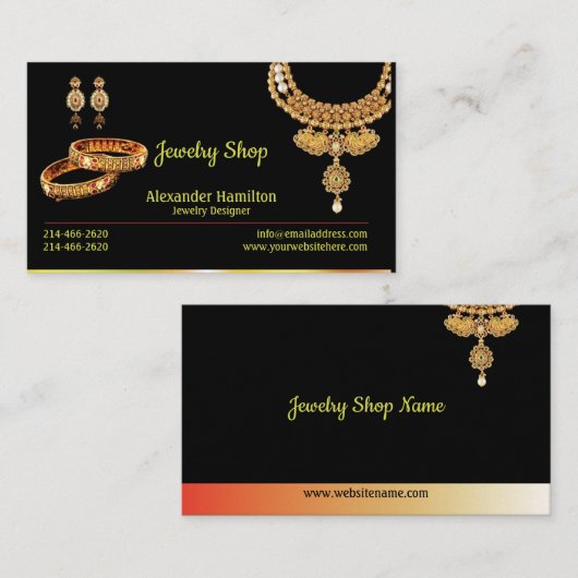 Schmuck Shop Business Card Visitenkarte (Vorne/Hinten)