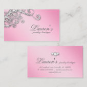 Schmuck Swirl Glitzer Diamonds Pink Visitenkarte (Vorne/Hinten)