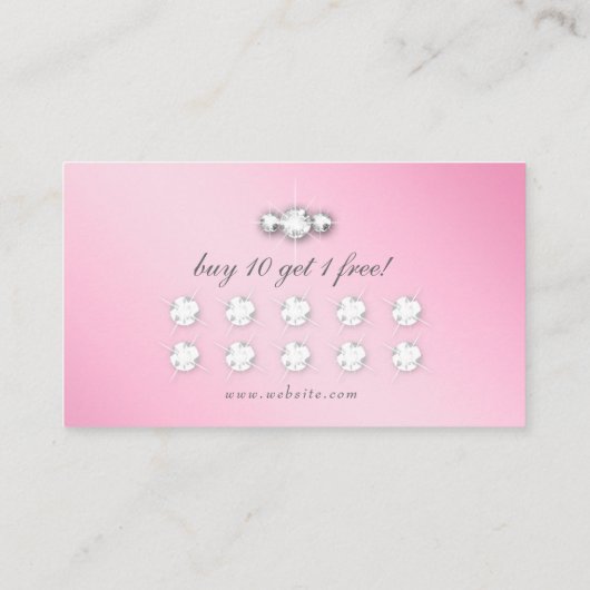 Schmuck Swirl Loyalty Card Glitzer Diamonds Pink Treuekarte (Rückseite)