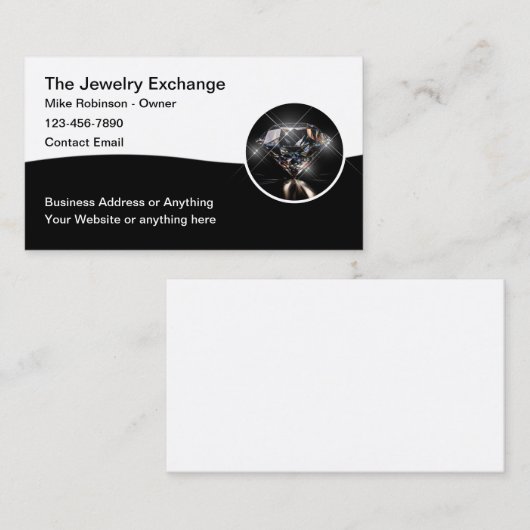 Schmuck-Thema DiamantenVisitenkarten Visitenkarte (Vorne/Hinten)