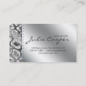 Schmuck-Visitenkarte-blonder Leopard, der Silve Visitenkarte (Rückseite)