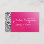 Schmuck-Visitenkarte-Frauen-Leopard-Rosa-Silber Visitenkarte (Rückseite)