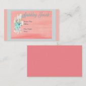 Schmuck-Visitenkarte in Peach & Turquoise Visitenkarte (Vorne/Hinten)