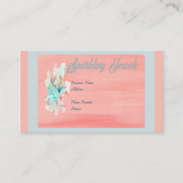 Schmuck-Visitenkarte in Peach & Turquoise Visitenkarte