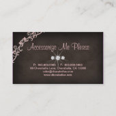 Schmuck-Visitenkarte-Rosa-Brownblumenspant 2 Visitenkarte (Rückseite)