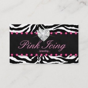 Schmuck-Visitenkarte Zebra Rosa Dosen Herz Visitenkarte