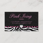 Schmuck-Visitenkarte Zebra Rosa Dosen Herz Visitenkarte (Rückseite)