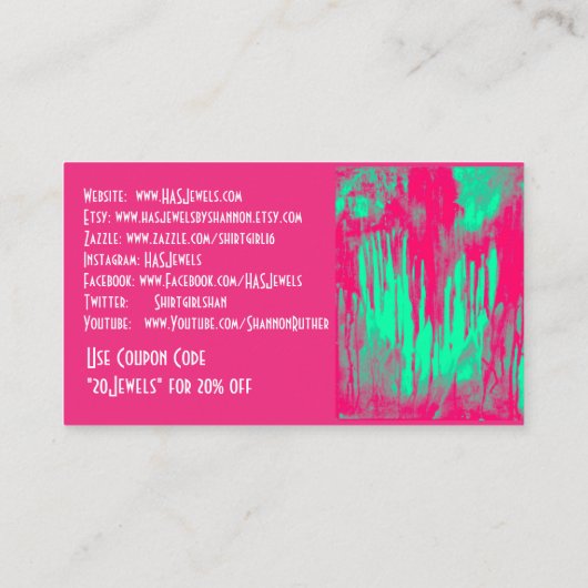 Schmuck-Visitenkarten Visitenkarte (Rückseite)