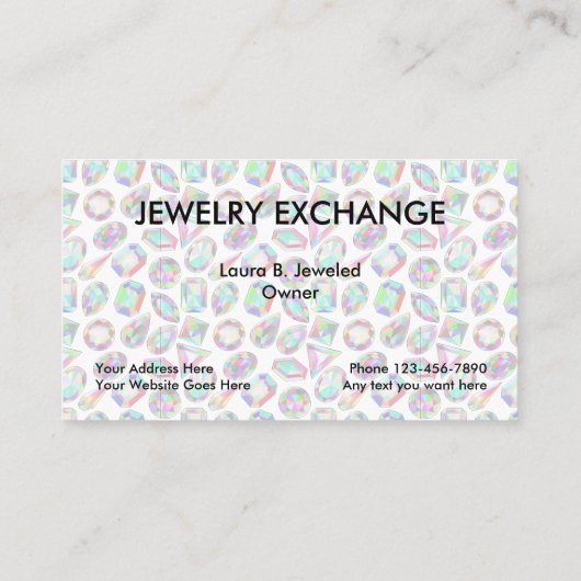 Schmuck-Visitenkarten Visitenkarte (Rückseite)