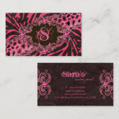 Schmuck-Visitenkartentierzebra-Leopard-Rosa Visitenkarte (Vorne/Hinten)