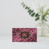 Schmuck-Visitenkartentierzebra-Leopard-Rosa Visitenkarte (Stehend Vorderseite)