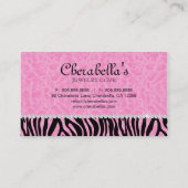 Schmuck-Visitenkartezebra-Bogen-Herz Visitenkarte (Rückseite)