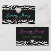 Schmuck-Visitenkartezebra-Frühling punktiert Visitenkarte (Vorne/Hinten)