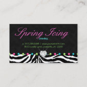 Schmuck-Visitenkartezebra-Frühling punktiert Visitenkarte (Rückseite)