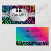 Schmuck-Visitenkartezebra-Regenbogen-Bogen-Herz Visitenkarte (Vorne/Hinten)