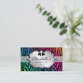 Schmuck-Visitenkartezebra-Regenbogen-Bogen-Herz Visitenkarte (Stehend Vorderseite)