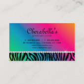 Schmuck-Visitenkartezebra-Regenbogen-Bogen-Herz Visitenkarte (Rückseite)