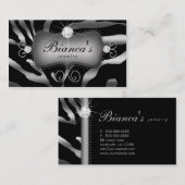 Schmuck-Visitenkartezebra-Silber-Diamanten Visitenkarte (Vorne/Hinten)
