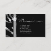 Schmuck-Visitenkartezebra-Silber-Diamanten Visitenkarte (Rückseite)