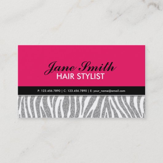 Schmuck Zebra Print Diamond Sparkasse Visitenkarte (Vorderseite)