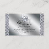 Schmuck Zebra Valentine's Heart Sparkle Black Visitenkarte (Rückseite)