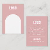 Schmuckanhänger mit dunkelrosa Verzierung Visitenkarte (Vorne/Hinten)