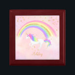 Schmuckbox zum Einhorn | Magisches Rosa und Gold Erinnerungskiste<br><div class="desc">Unicorn Schmuckkasten mit magischen Blau-,  Gold-Glitzer- und Regenbogenfarben! Text in Gold mit Regenbogen einfärbt vor einem weichen pastellrosa Hintergrund. Ideal für Ihren Einhornliebhaber! Ändern Sie die Hintergrundfarbe,  wenn Sie möchten!</div>