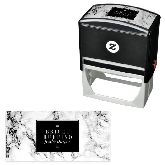 Schmuckdesigner aus schwarzem und grauem Marmor Permastempel (Beispiel)