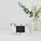 Schmuckdesigner aus schwarzem und grauem Marmor Terminkarte (Stehend Vorderseite)