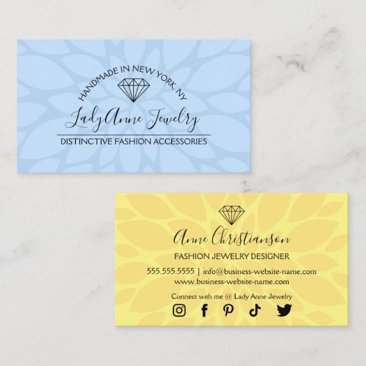 Schmuckdesigner Boutique Diamantbekleidung Edelste Visitenkarte (Vorne/Hinten)
