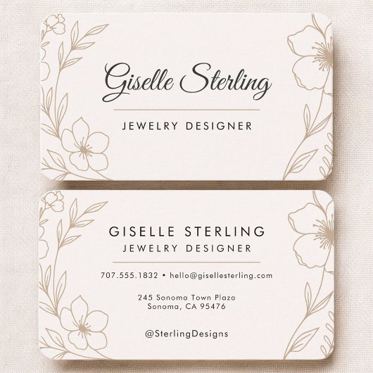 Schmuckdesigner floral visitenkarte