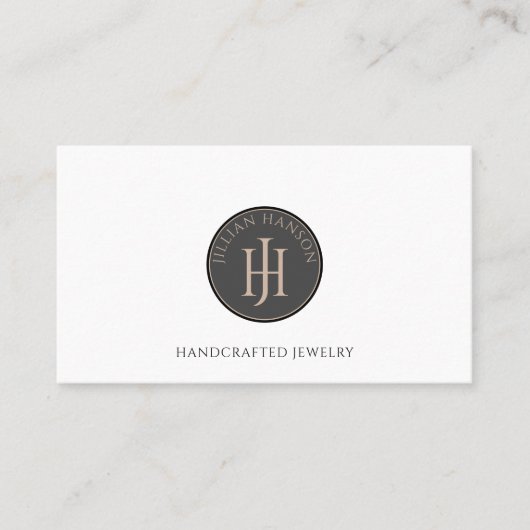 Schmuckdesigner für mit Monogramm Logos Visitenkarte (Vorderseite)