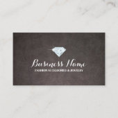 Schmuckdesigner Moderne Diamant Elegantes Leder Visitenkarte (Vorderseite)