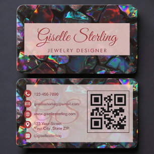 Schmuckdesigner Opal-Edelstein QR-Code Visitenkarte