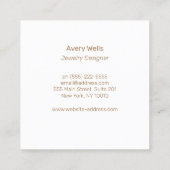 Schmuckdesigner, Schmuckschmuck Quadratische Visitenkarte (Rückseite)