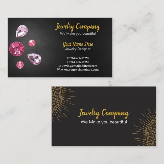 Schmuckdesigner / Verkäufer Visitenkarte (Vorne/Hinten)