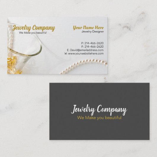 Schmuckdesigner / Verkäufer Visitenkarte (Vorne/Hinten)