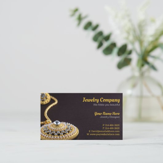 Schmuckdesigner / Verkäufer Visitenkarte (Stehend Vorderseite)