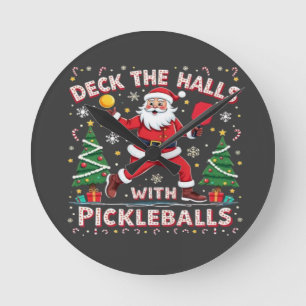 Schmücke die Hallen mit Pickleballs Runde Wanduhr