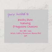 Schmuckeinladung Einladungspostkarte (Rückseite)