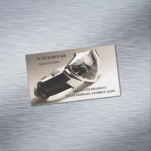 Schmuckgeschäft im Reparaturwarengeschäft Vintag W Magnetische Visitenkarte