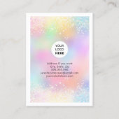 Schmuckhalter für funkelnd Glitzer Ohrringe Regenb Visitenkarte (Rückseite)