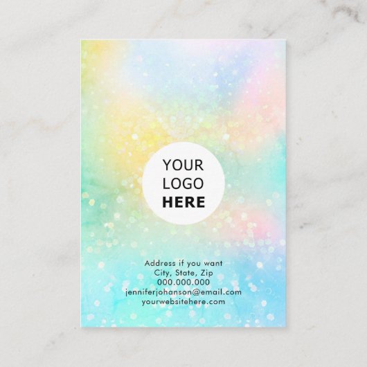 Schmuckhalter für holografische Glitzer Ohrringe P Visitenkarte (Rückseite)