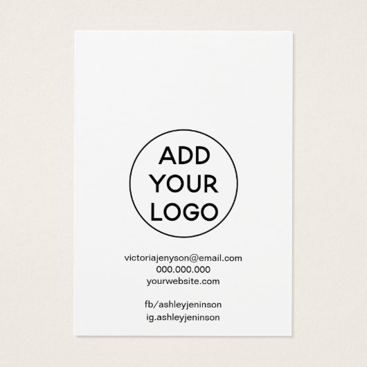 Schmuckhalterung mit schwarz-weißem Logo (Rückseite)